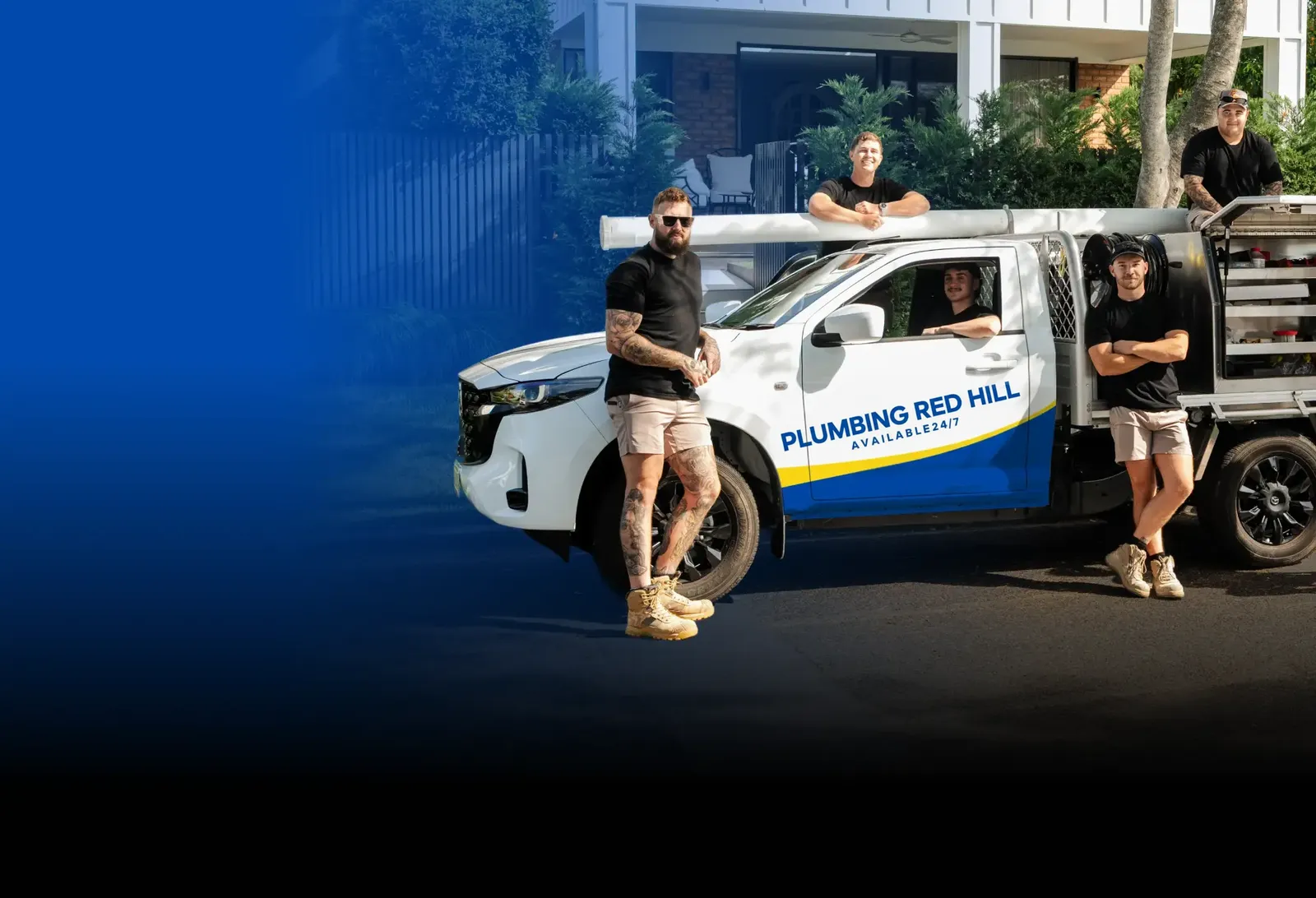 Plumbing Red Hill team with the ute